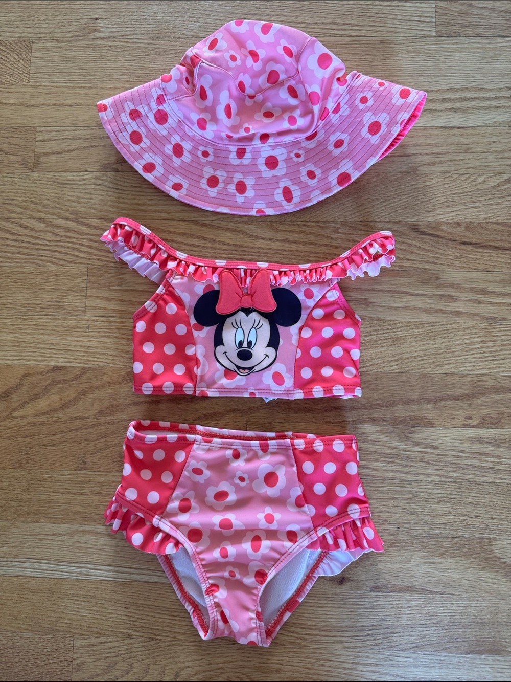 Disney Minnie Mouse 2-Piece Swim Set with Sun Hat